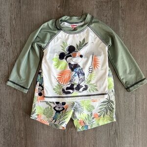 Disney Junior Toddler Long Sleeve Mickey Mouse Rashguard Swim Set